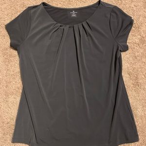 Worthington Short Sleeve Pleat Neck Tee